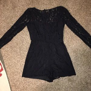 Steamroller black lace romper!